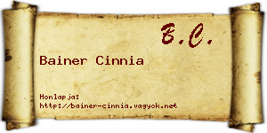 Bainer Cinnia névjegykártya